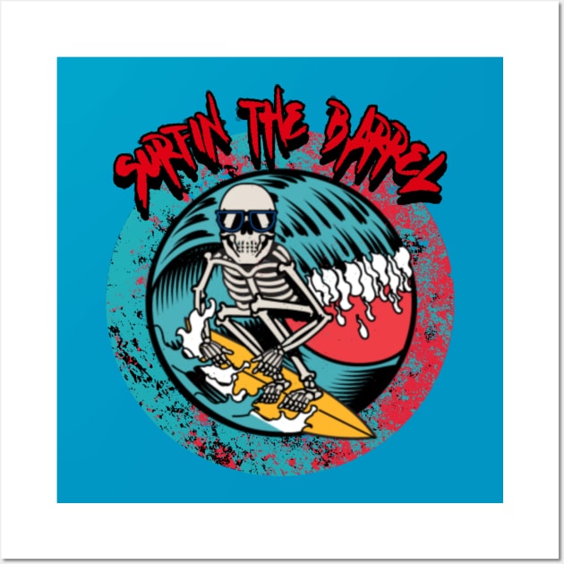 Surfin The Barrell Graphic Wall Art by CTJFDesigns